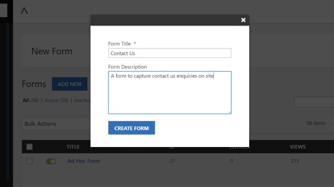 Create forms on-the-fly