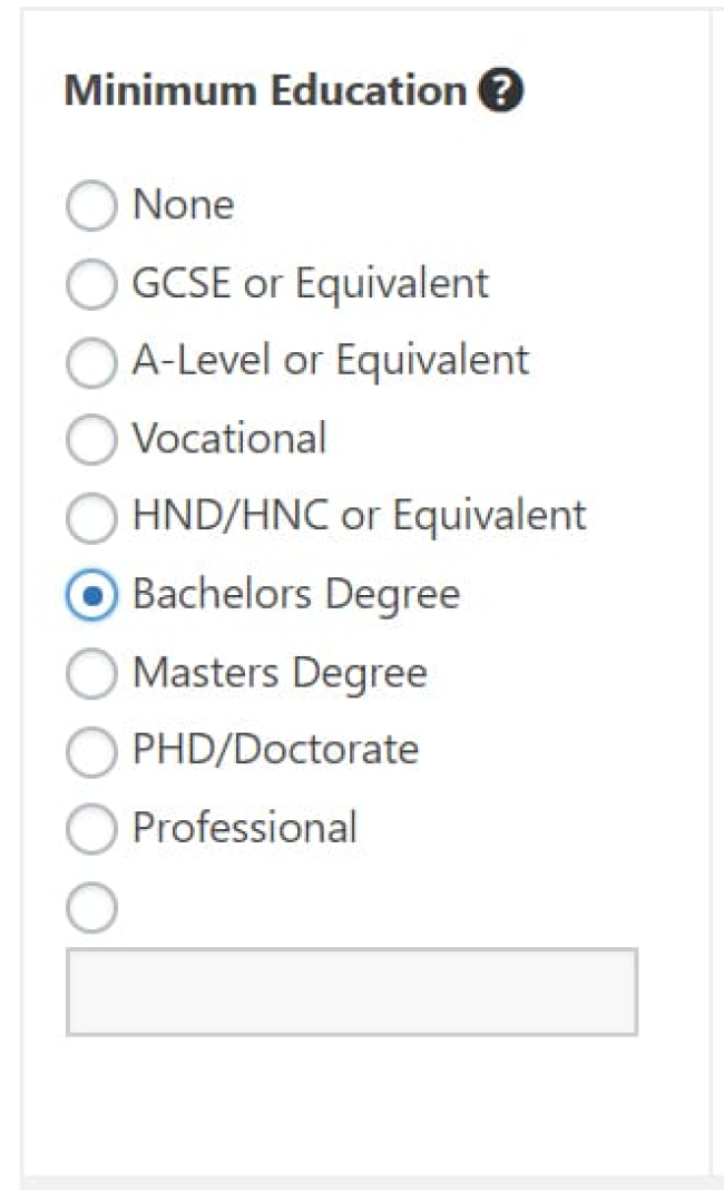 Qualify candidates by education level