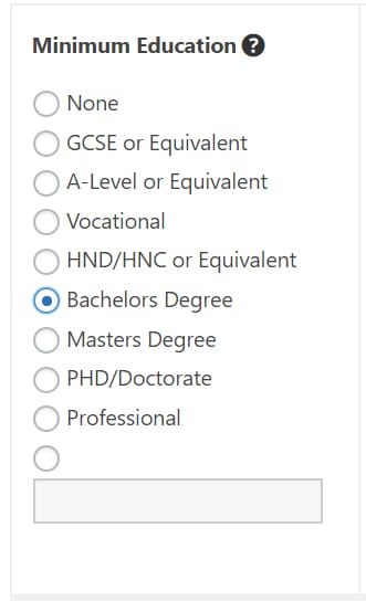 Qualify candidates by education level
