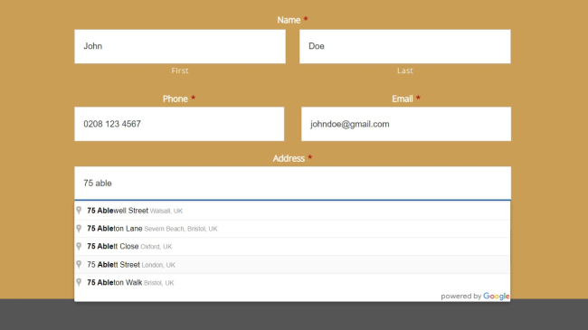 Google Address Integration