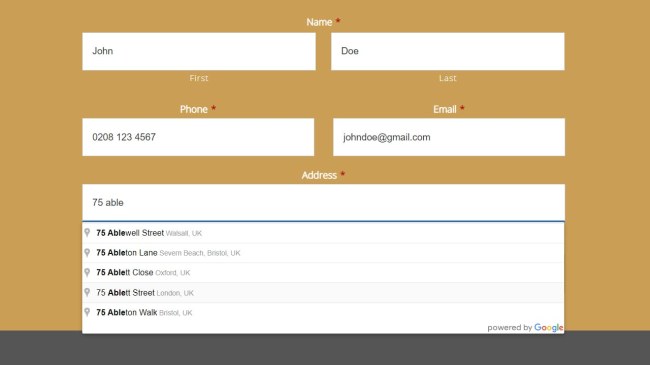Google Address Integration