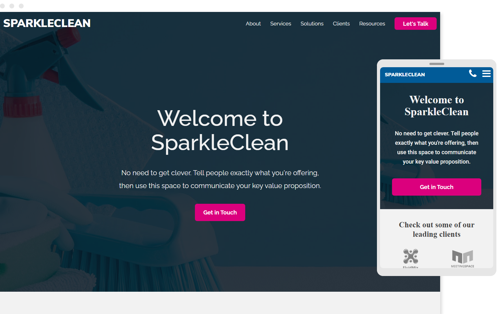 Use our dedicated template for the cleaning industry