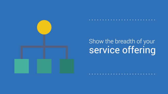 Show the breadth of your service offering