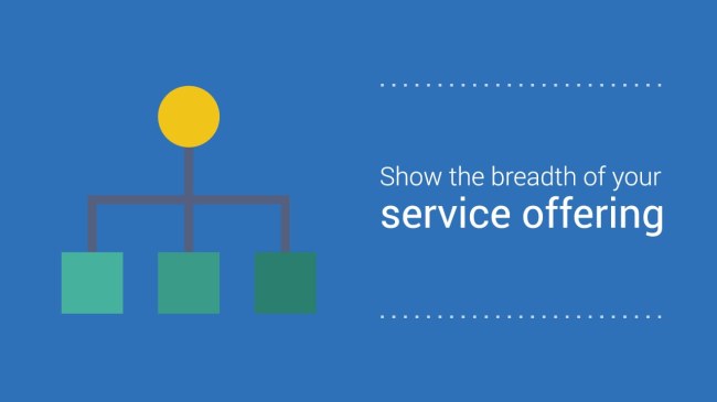 Show the breadth of your service offering