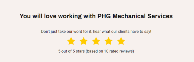 A testimonial rating