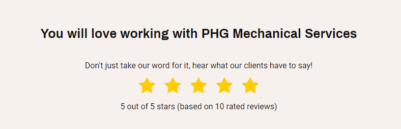 A testimonial rating