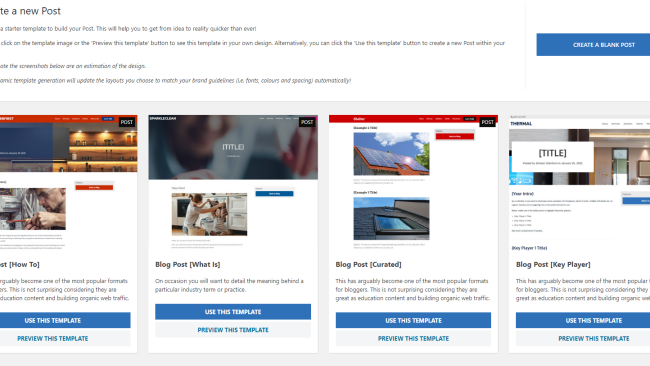 Product Update – Template Library