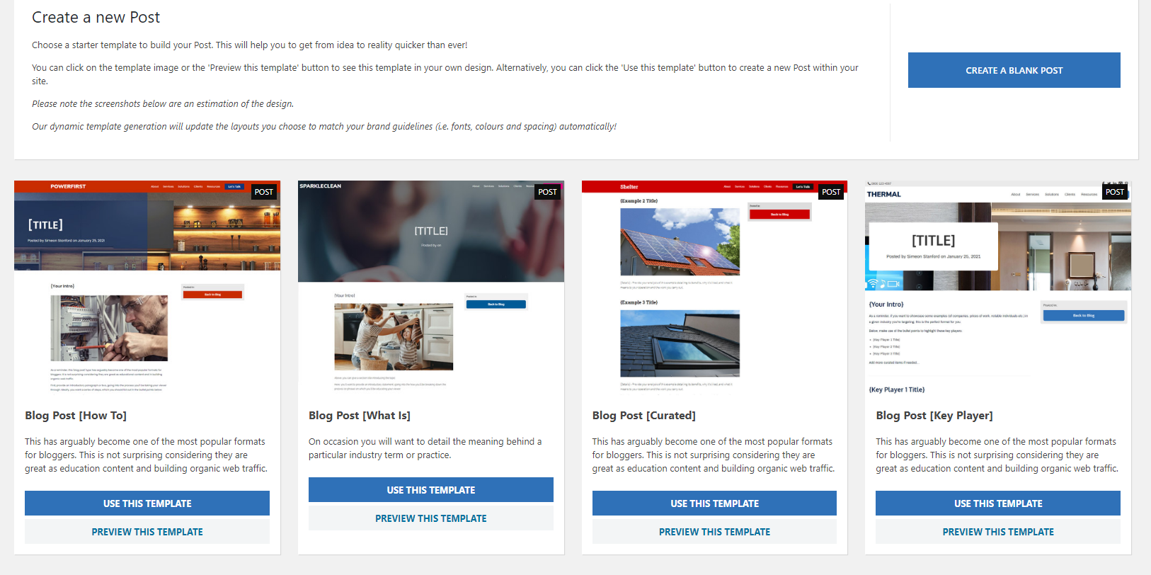 Product Update – Template Library