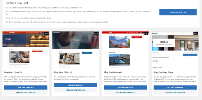 Product Update – Template Library